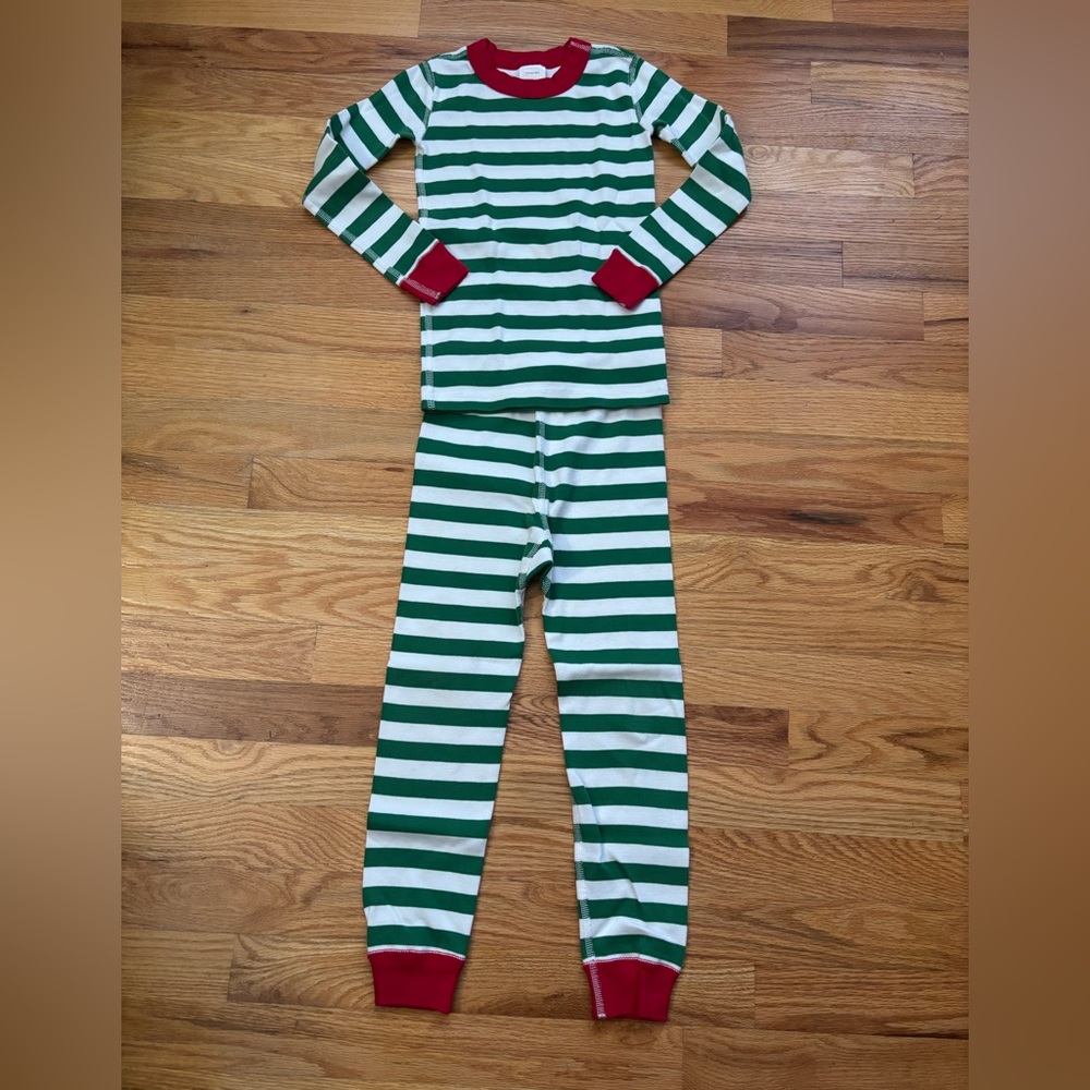 Hanna Andersson Red and Green Striped Pajama Set